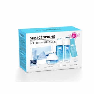 Набор косметики увлажняющий с морскими минералами, гиалуроновой кислотой и церамидами Sea Ice Spring 4 шага