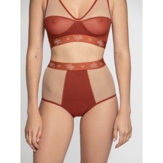 Трусы высокие DOUBLE FACE DG амфора/хна